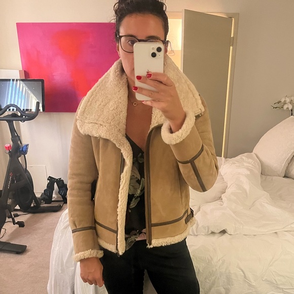 Joie Womens Sherling Janis Aviator Jacket - Picture 4 of 4